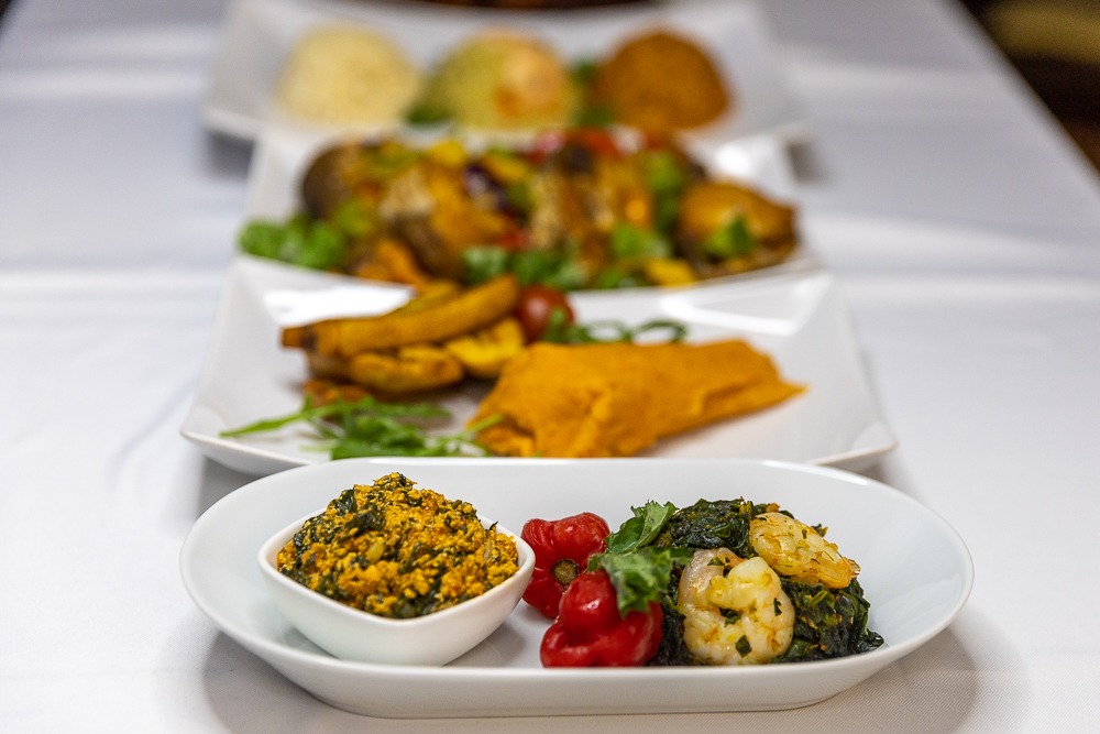 Moi moi with spinach and shrimp — wholesome Nigerian home cooking